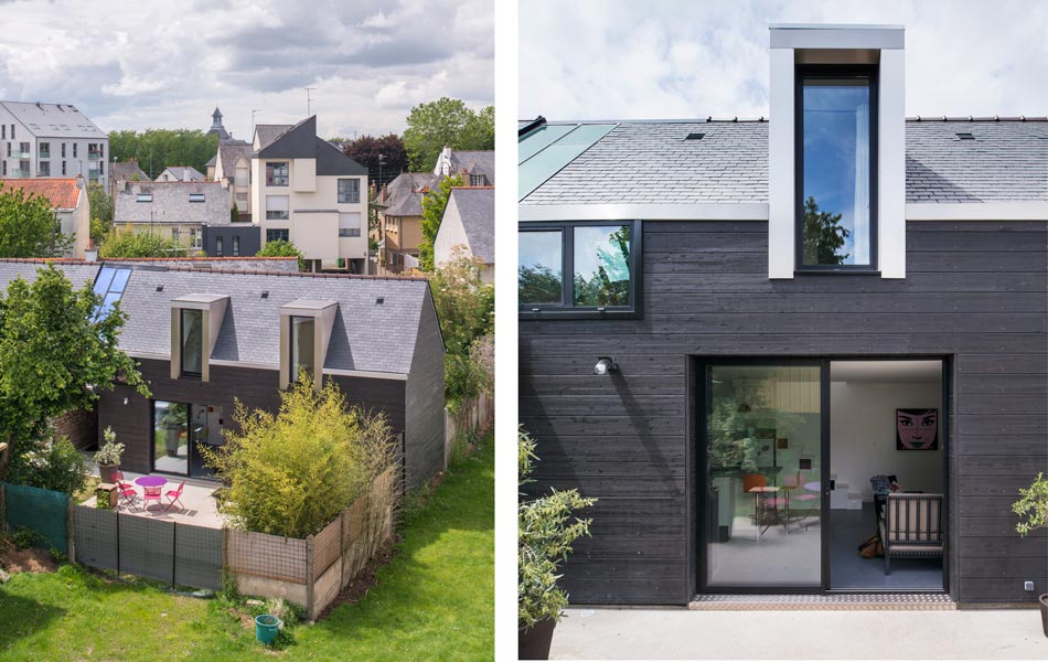 Maison mitoyenne contemporaine réalisée par un architecte