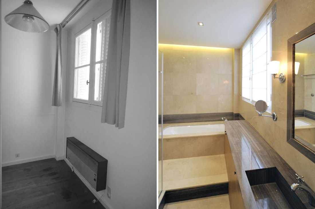 Photo Avant - Après d’architecture d’intérieur dans un appartement de trois pièces à Paris