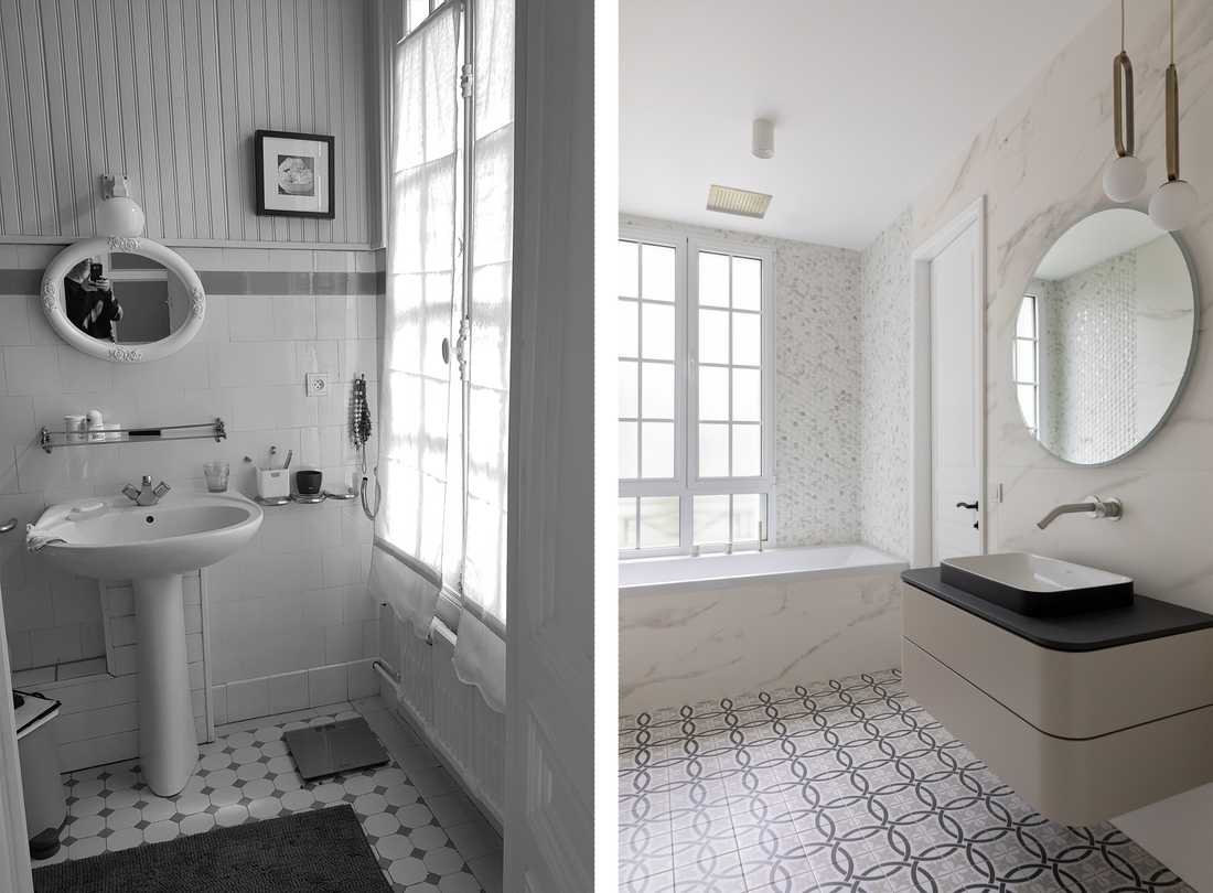Avant - Aprés : Rénovation de salle de bain à Saint-Cloud