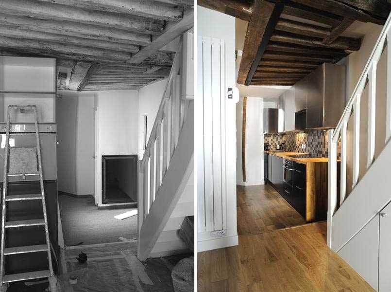 Rénovation d'un escalier dans un appartement en duplex à Paris