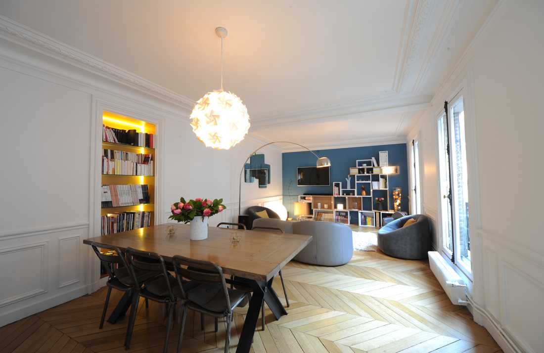 Un architecte d'intérieur s'est charger de redistribuer les pièces d’un appartement familial à Paris