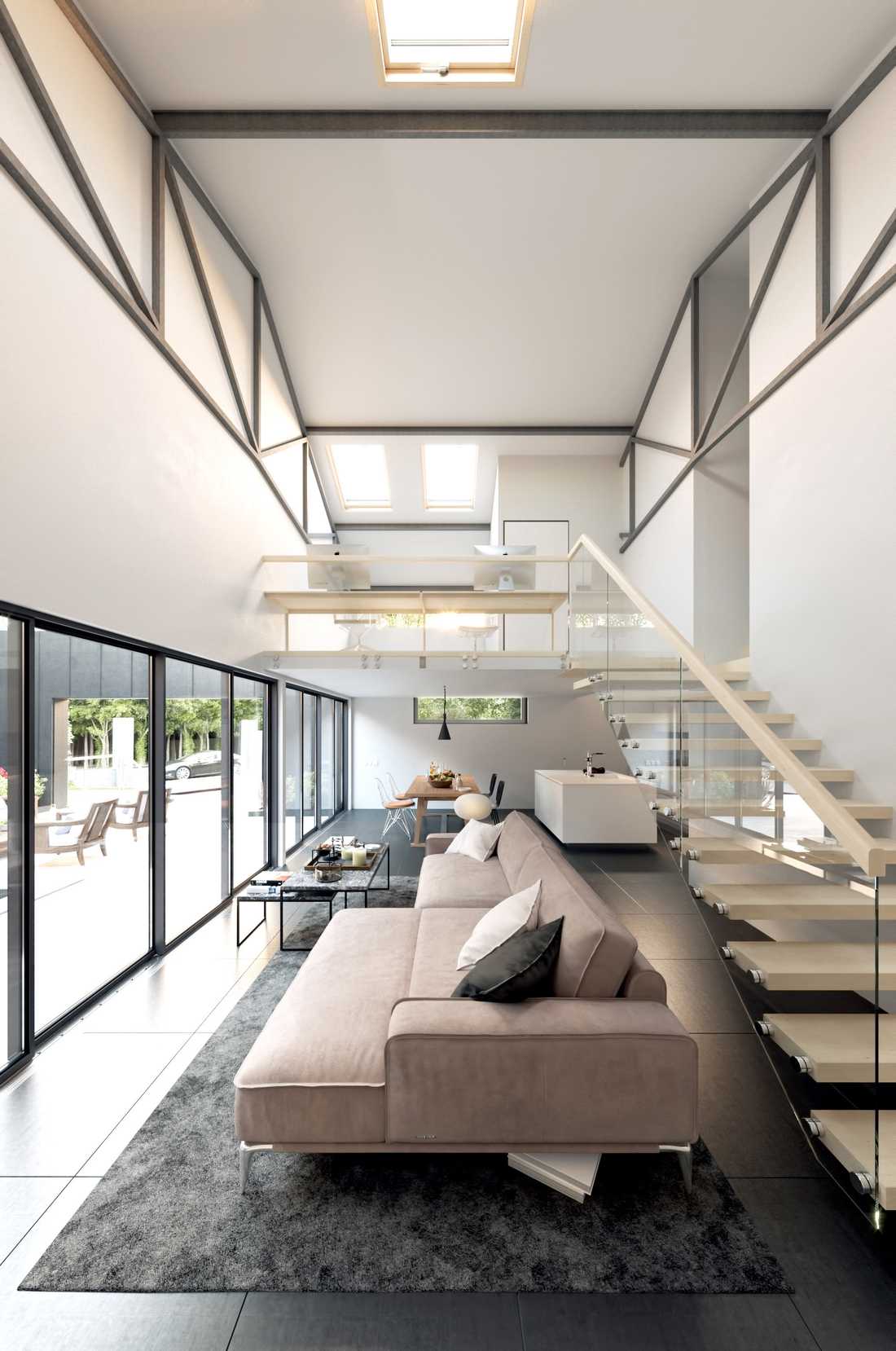 Réhabilitation d'un bâtiment industriel en maison par un architecte en Ile de France
