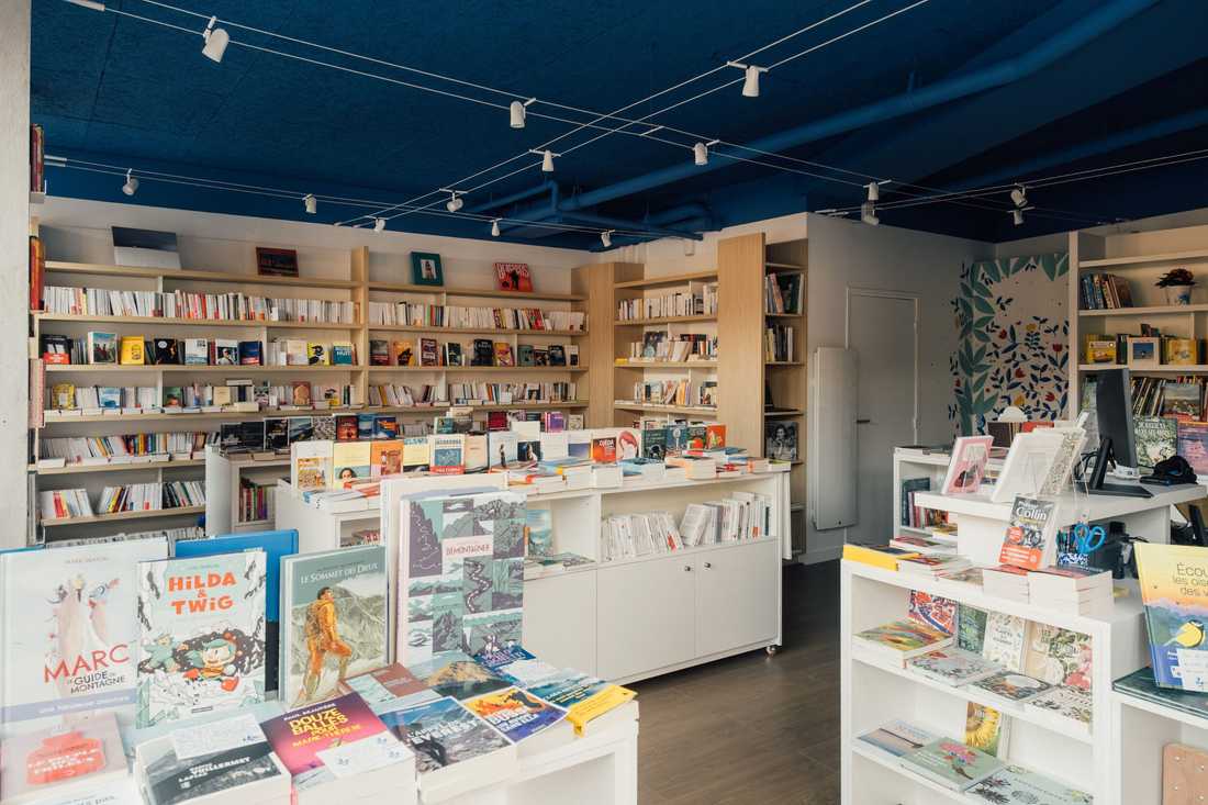 Aménagement d'une librairie à Paris 15 - Îlots centraux et linéaires muraux
