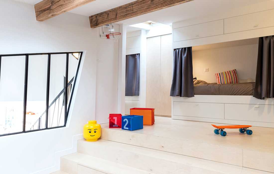 Chambre d'enfant dans un loft à Paris