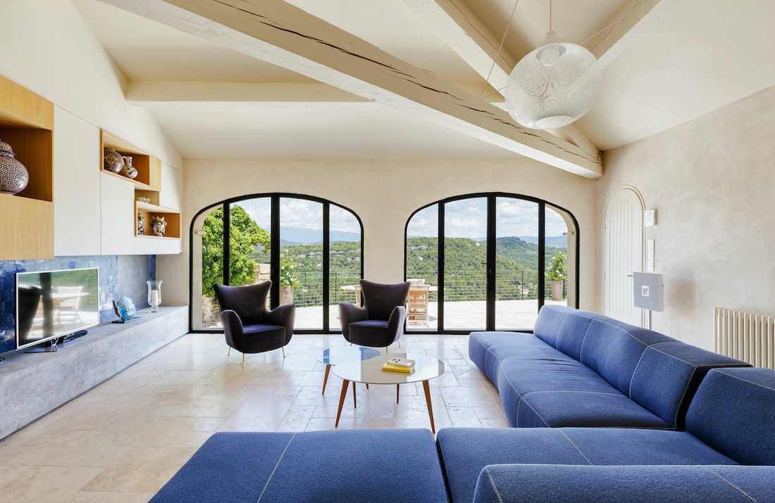 Rénovation intérieure d'une villa provençale - le séjour