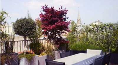 Aménagement paysager d'une terrasse avec vue à Paris