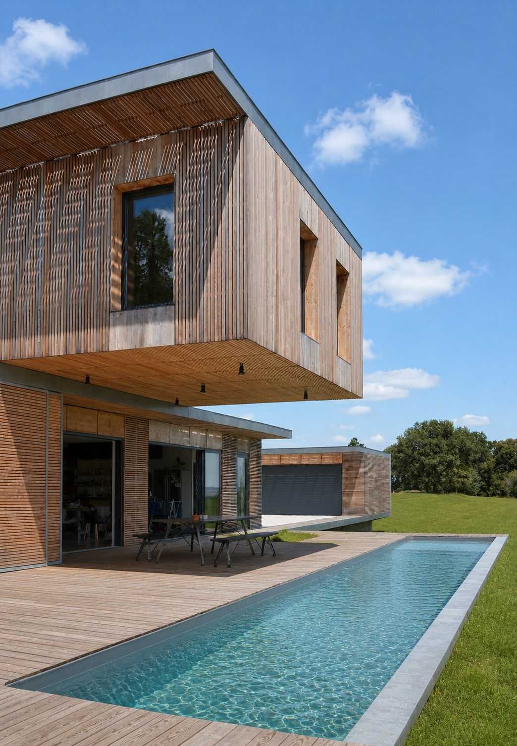 Maison contemporaine bois et béton réalisée par un architecte en région parisienne