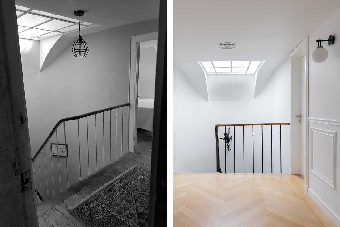 Avant - Aprés : Palier de la maison de 300m2