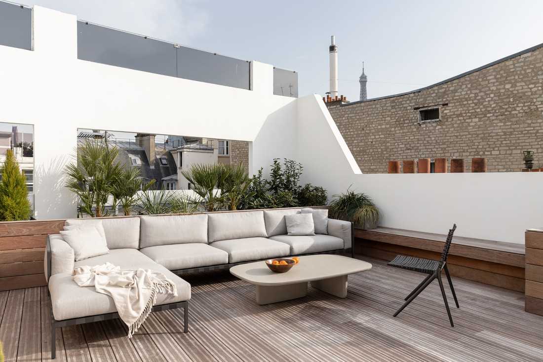 Terrasse - rooftop d'un appartement à Paris