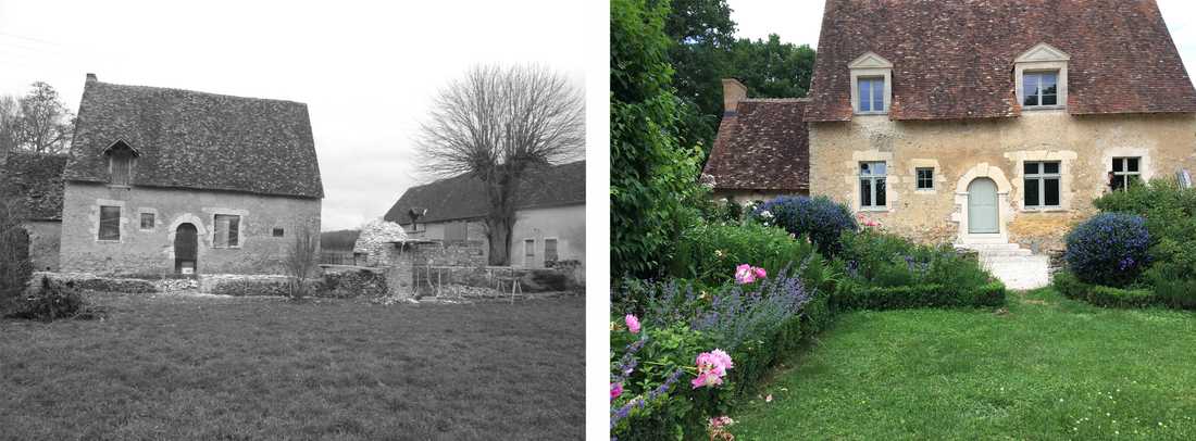 Création d'un jardin de villégiature dans une maison du 16e siècle en Ile de France