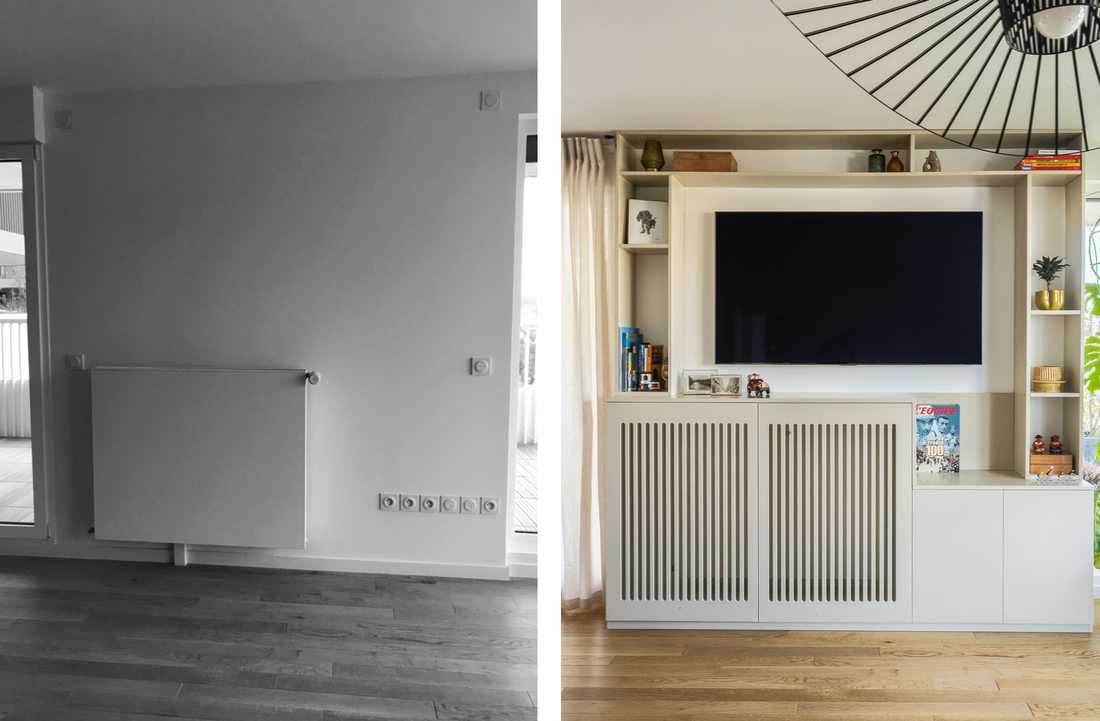 Avant-Après : Agencement sur mesure pour dissimuler un radiateur