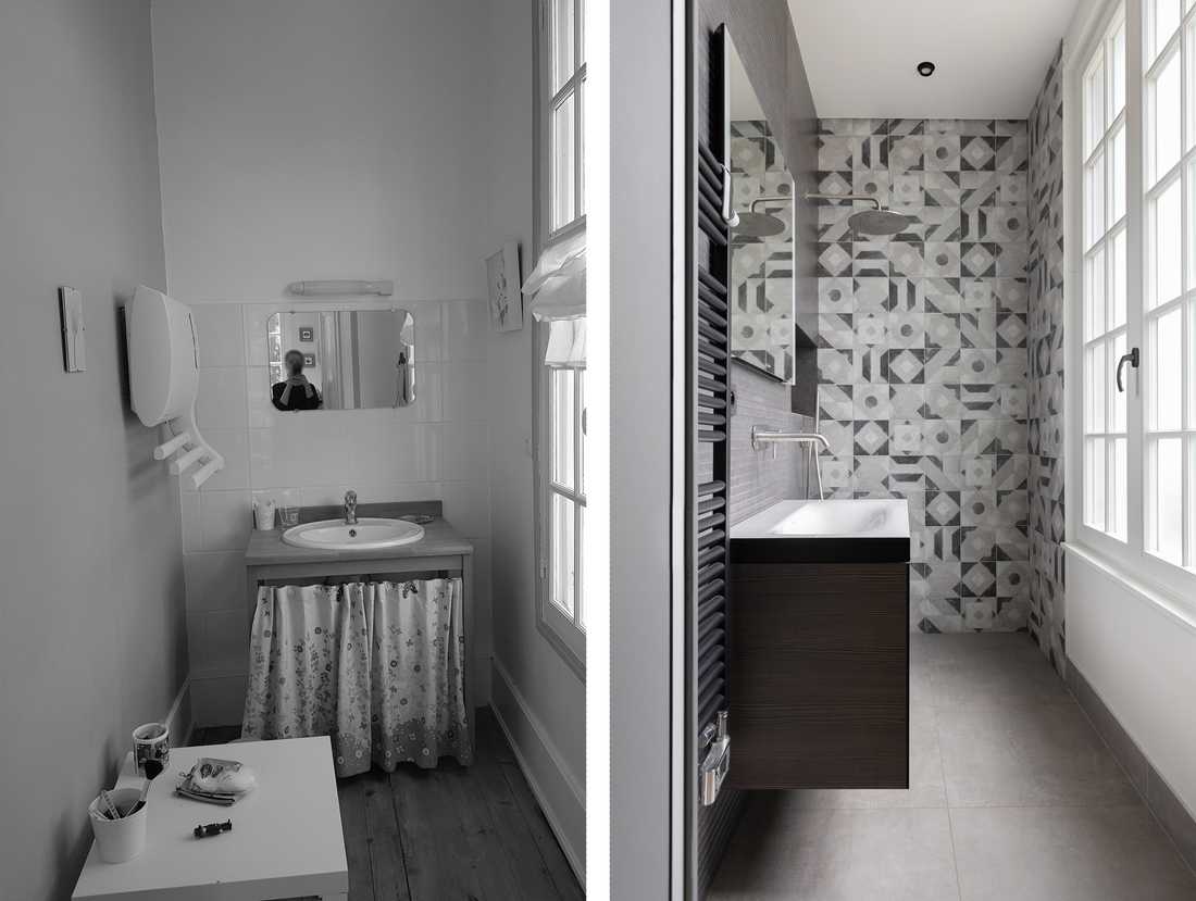 Avant - Aprés : Salle de bain rénovée par un architecte d'intérieur
