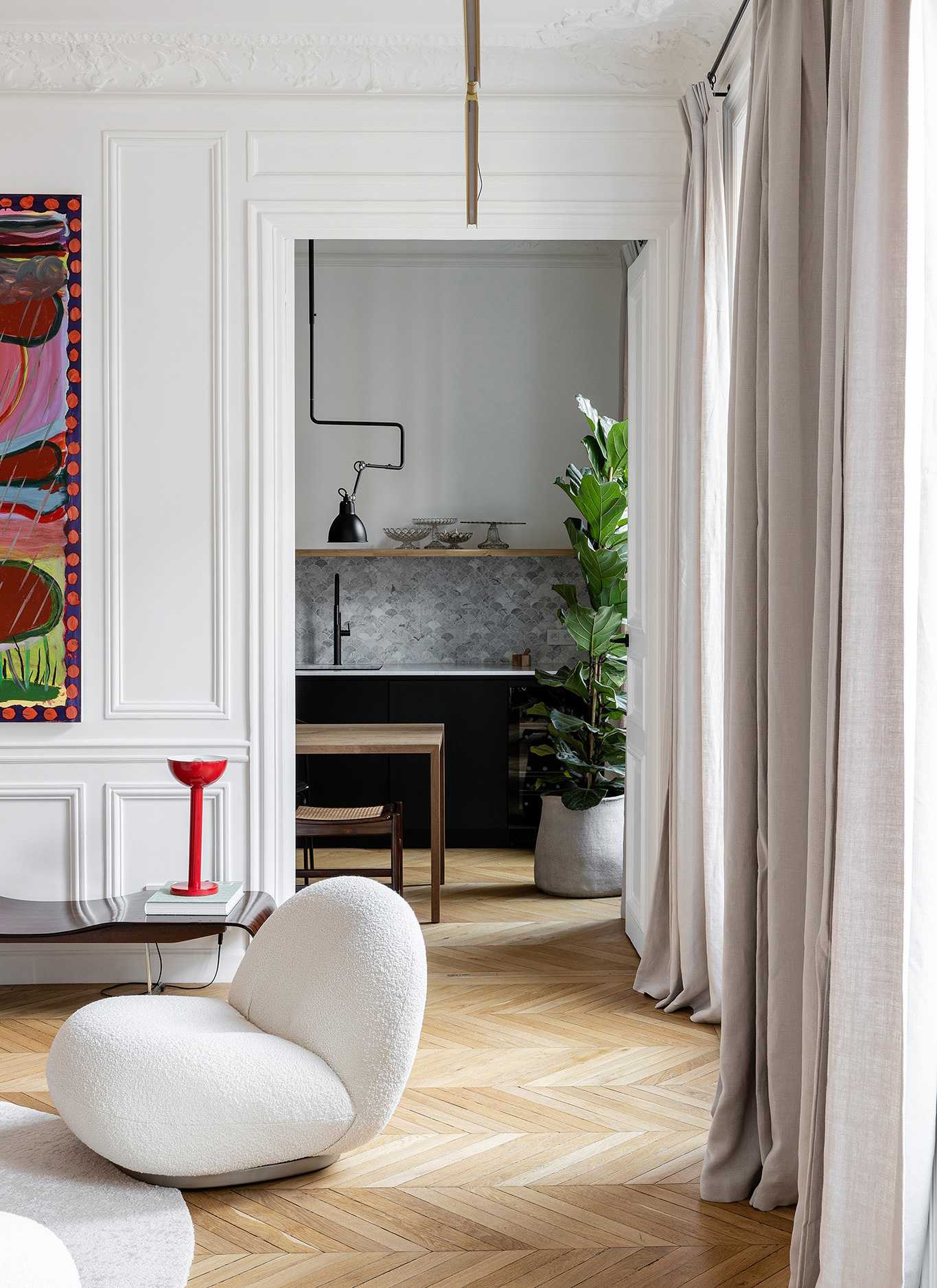 Rénovation d'un appartement haussmannien par un architecte d'intérieur basé à Paris