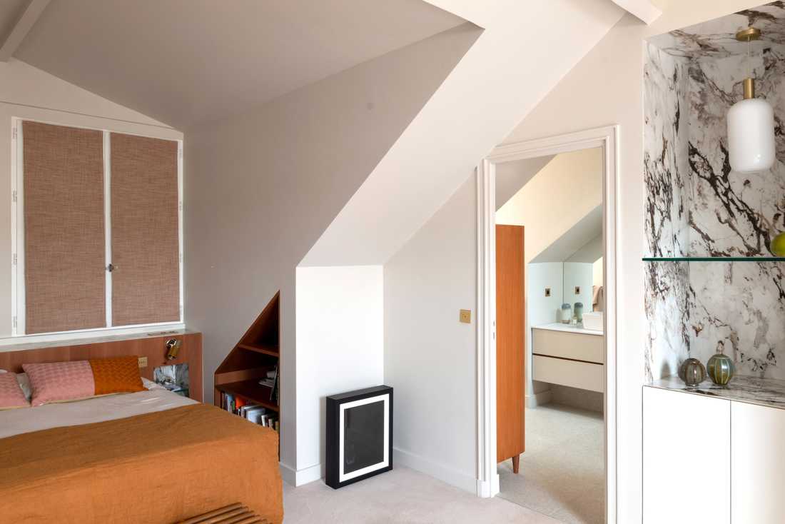 Suite parentale dans un hôtel particulier rénové par un architecte d'intérieur à Boulogne