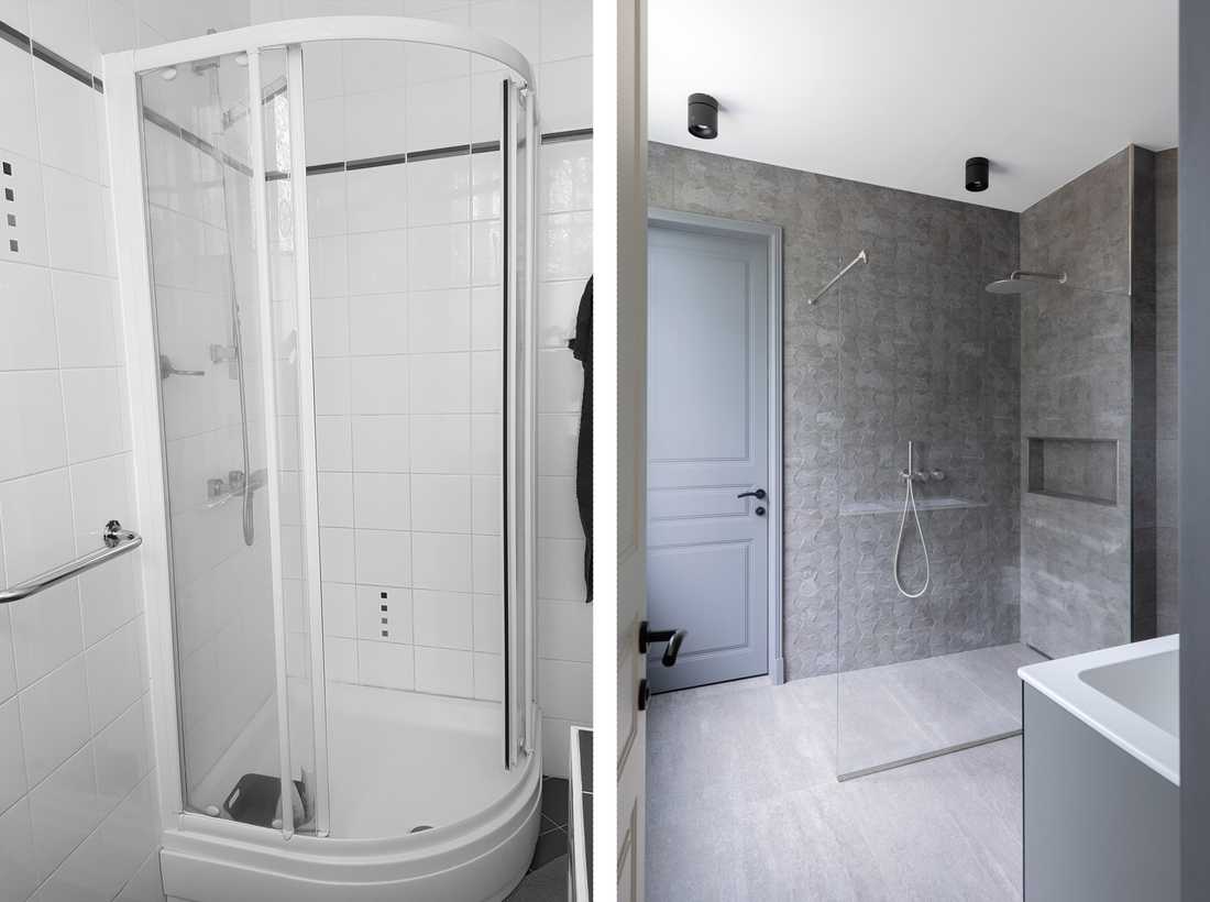 Avant - Aprés : Salle de bain dans la suite parentale