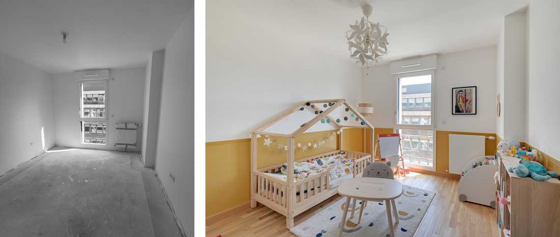 Avant - Après : Création d'une chambre d'enfant dans un appartement vendu nu