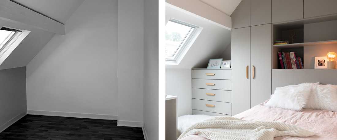 Avant-après : rangements sur mesure dans une chambre d'enfant