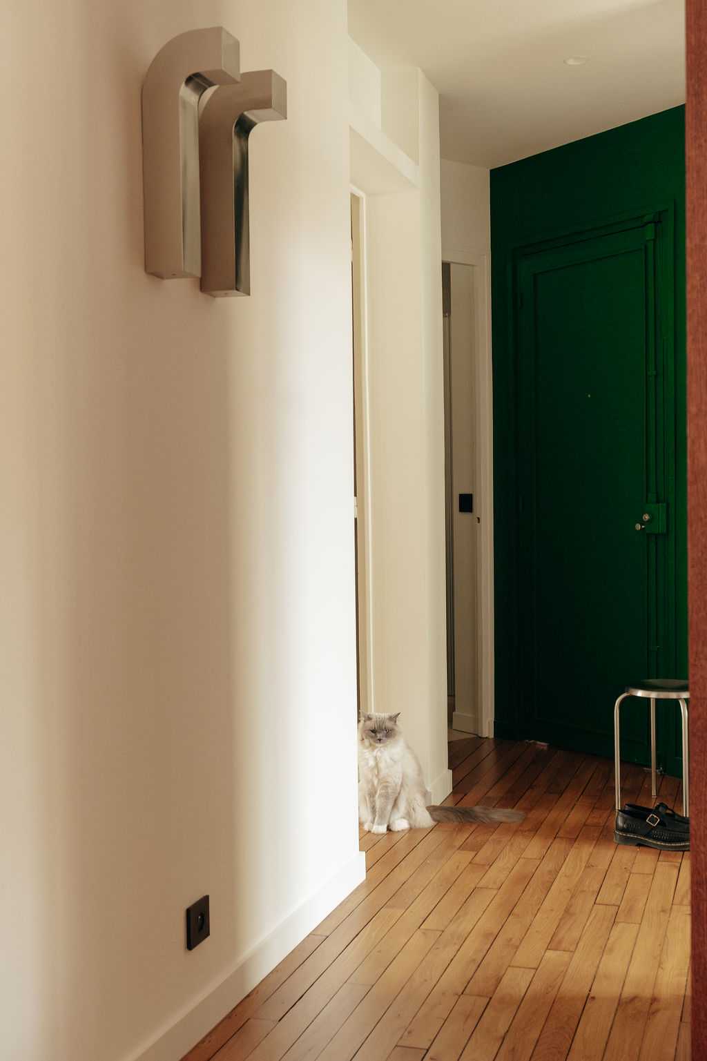 Restructuration d'un appartement à Paris 17 - l'entrée et le couloir traversant