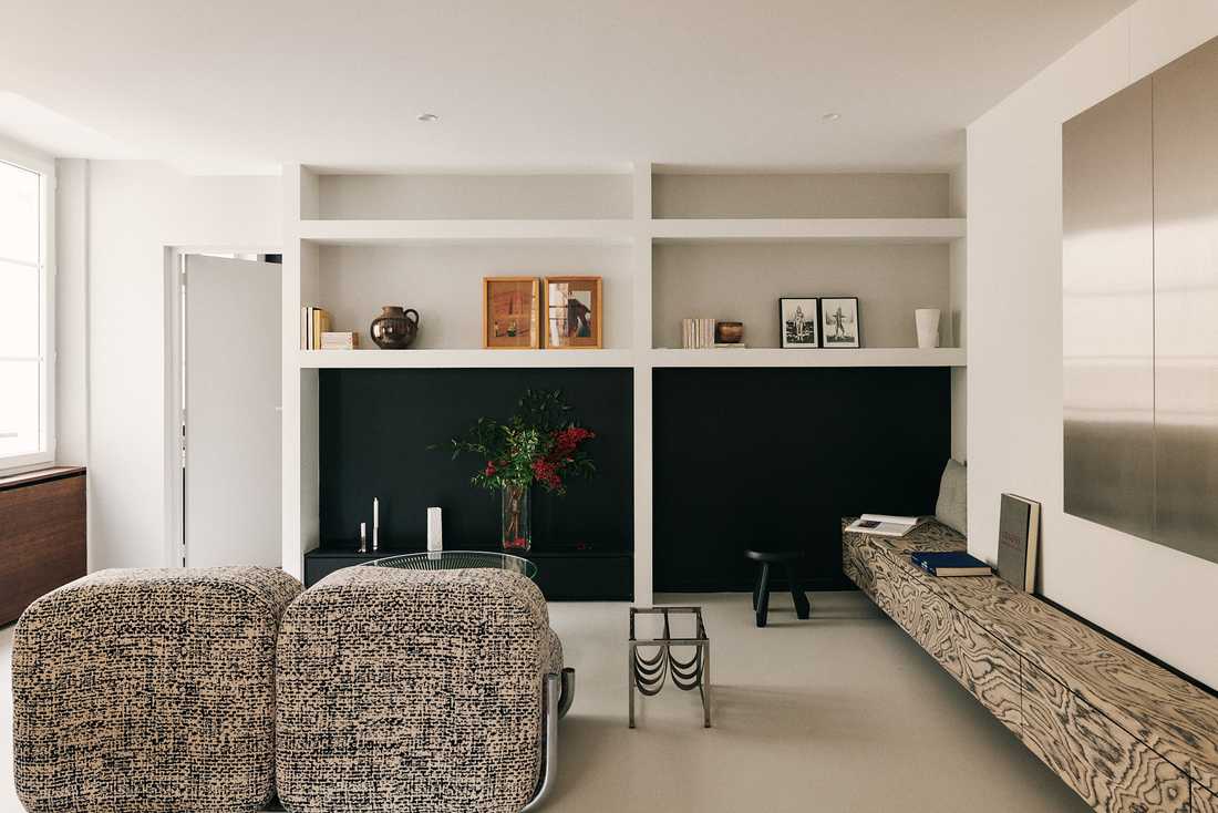 Séjour après les travaux de rénovation par un architecte d'intérieur
