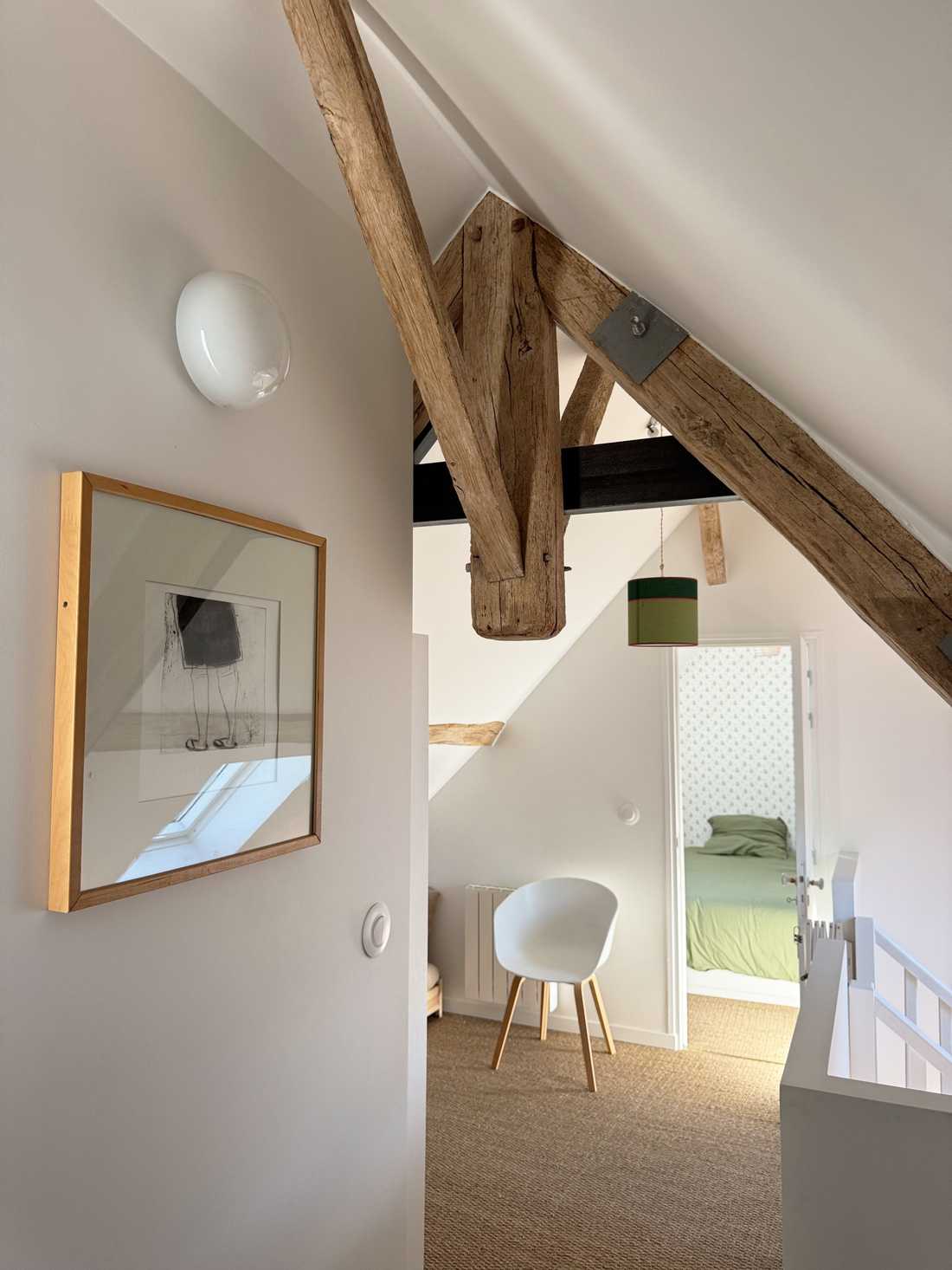 Rénovation d’une maison ancienne dans le Perche - circulation à l'étage