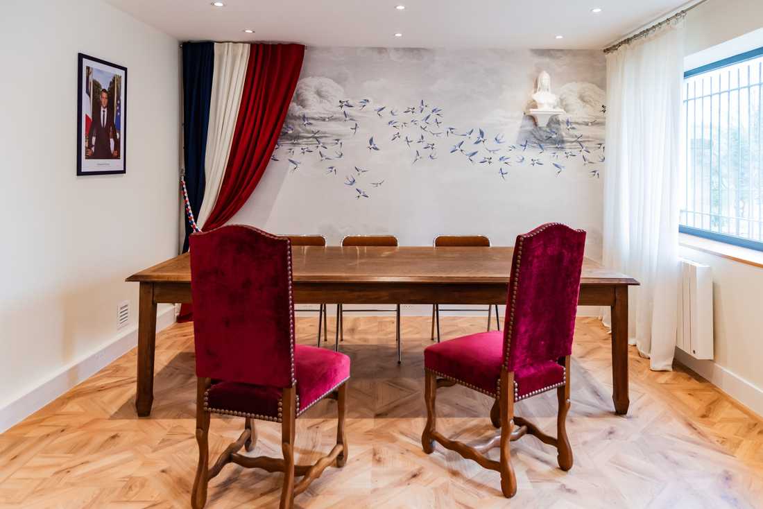 Rénovation de la salle des mariages d'une mairie dans les Yvelines