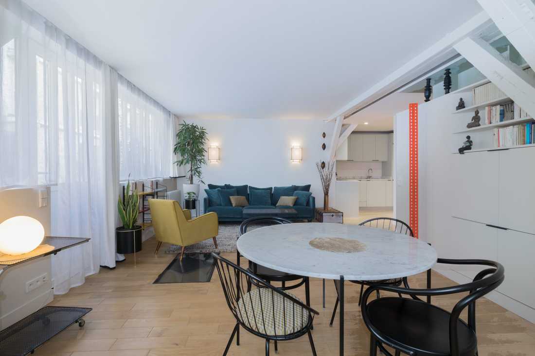 Rénovation d'une imprimerie transformée en appartement à Paris 20e arrondissement
