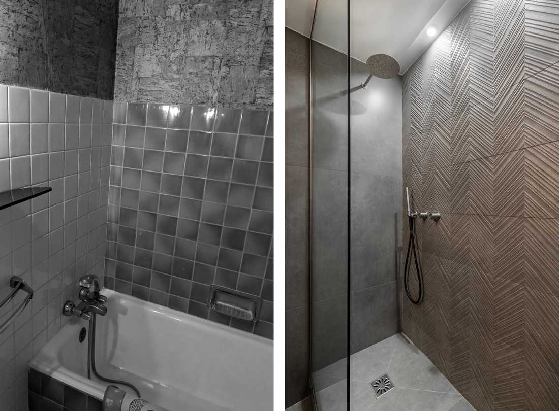 Avant-Après : Aménagement d'une salle de bain par un architecte à Paris