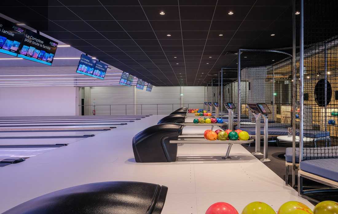 Design intérieur d'un bowling à Paris