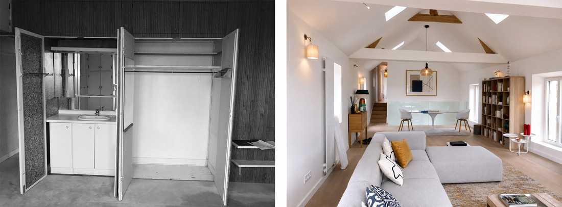 Pièce à vivre après des travaux de rénovation