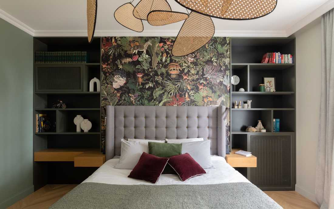 Chambre parentale avec rangements sur mesure