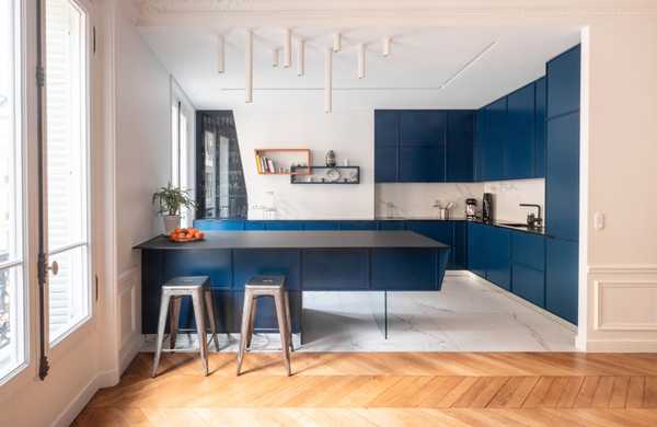 Appartement haussmannien avec cuisine ouverte