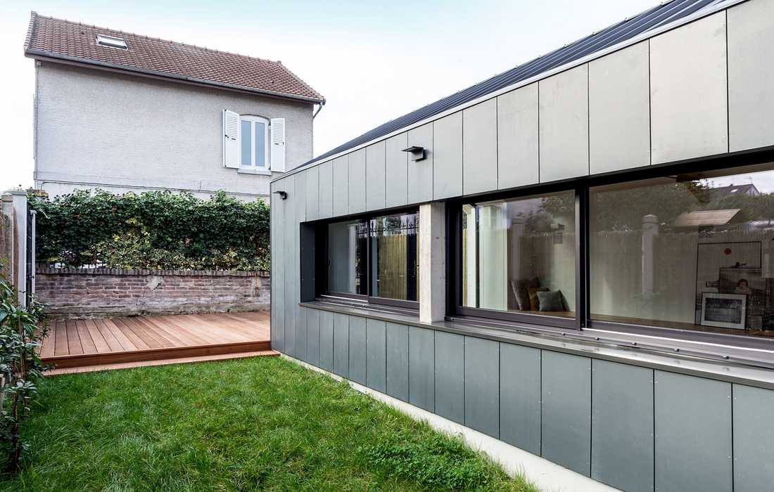 Extension d'une maison de ville conçu par architecte en Ile de France