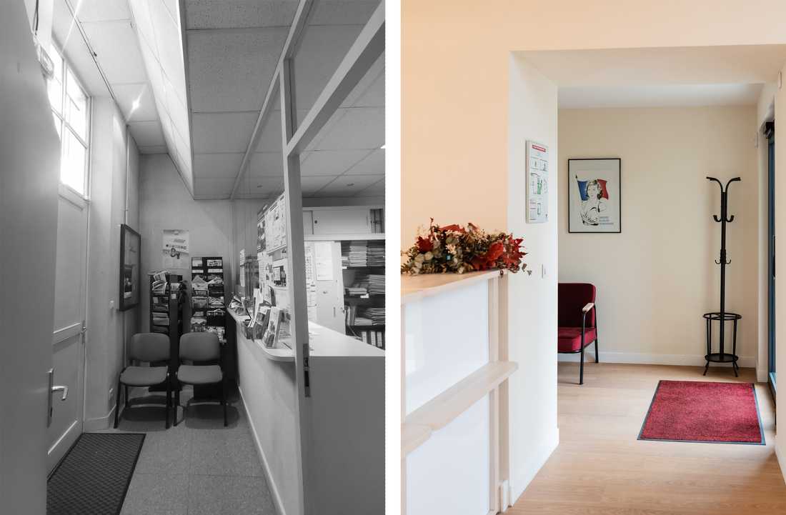 Avant et après les travaux de rénovation d'une mairie