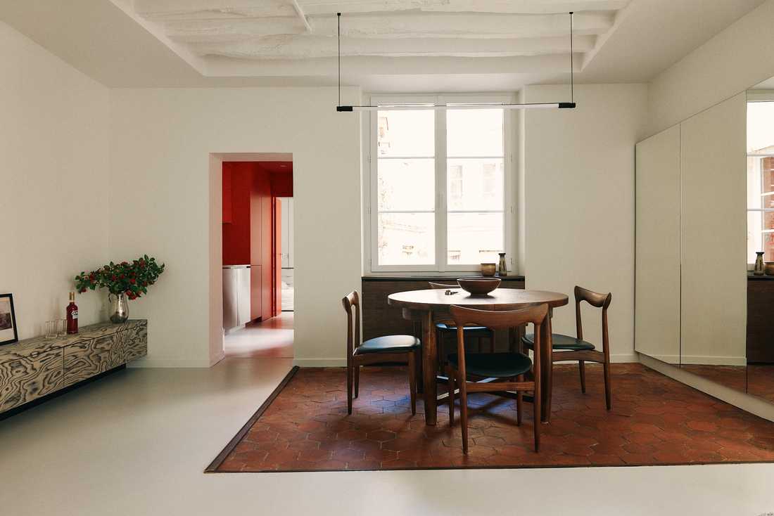 Salle à manger aménagé par un architecte d'intérieur à Paris