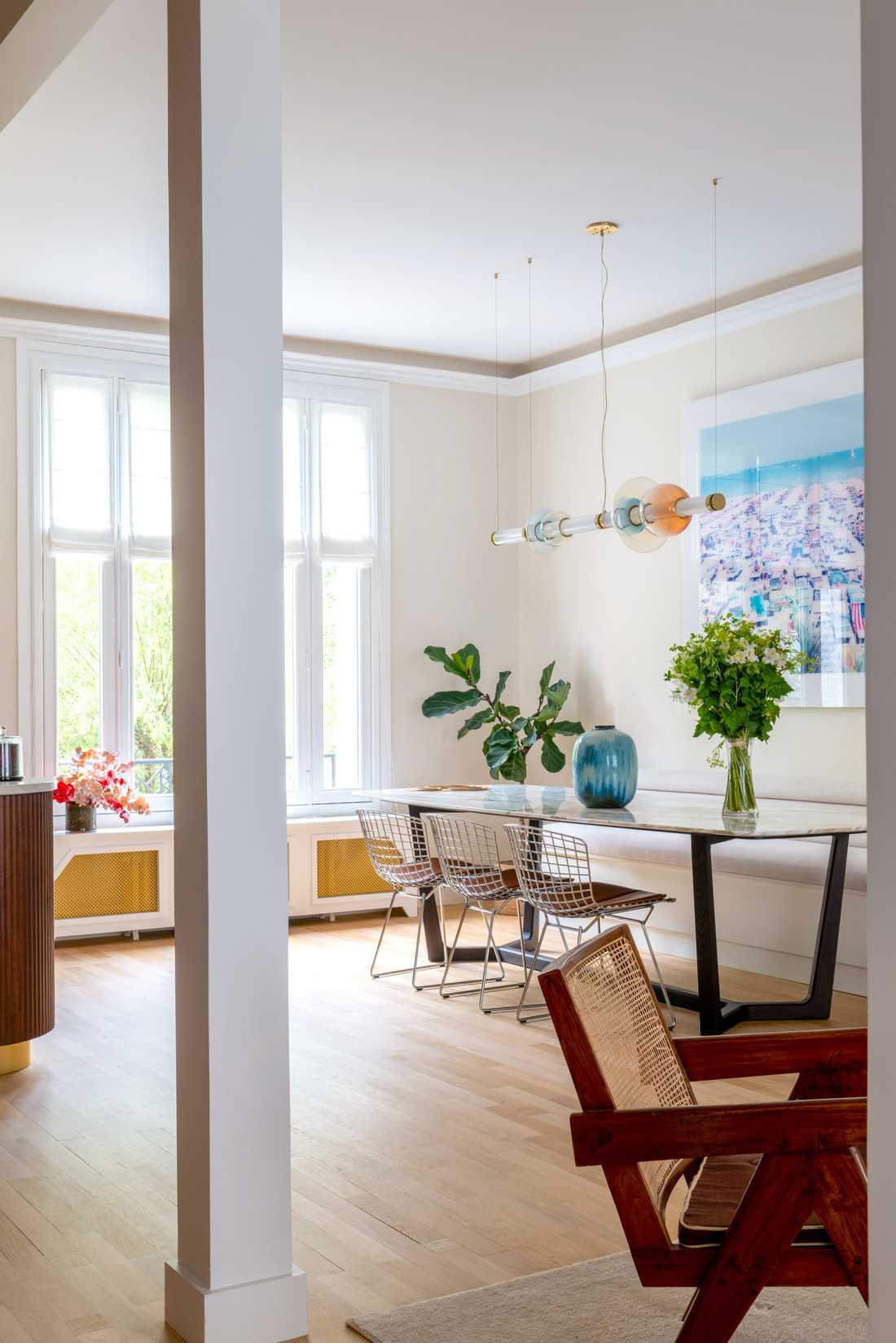 Séjour d'un hôtel particulier des annees 30 après les travaux de rénovation