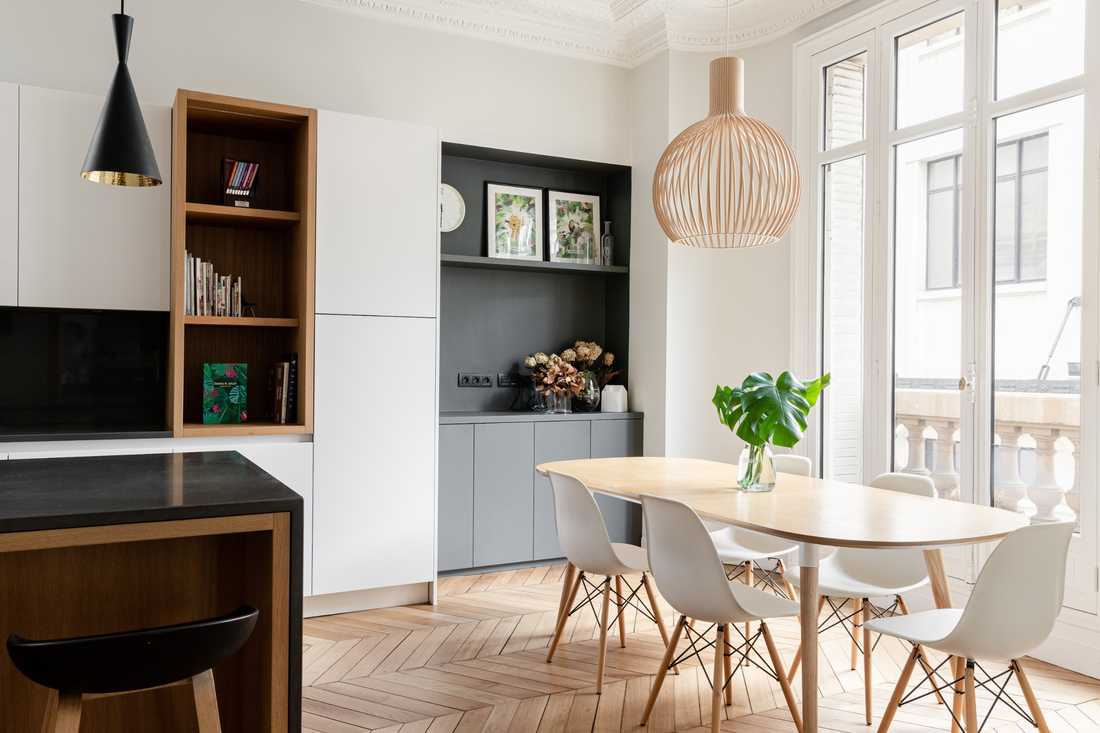 Furnishing of an apartment purchased off-plan by an interior designer in Paris