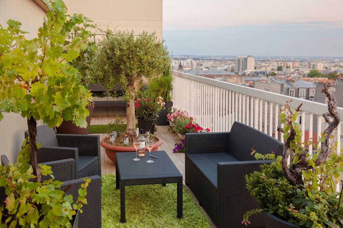 Terrasse amenagée par un architecte à Paris