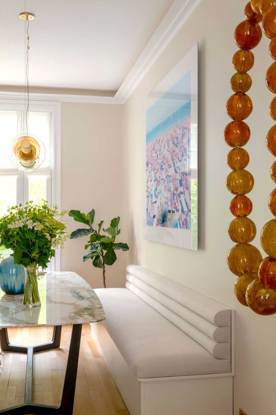 Banquette sur mesure dans la salle à manger