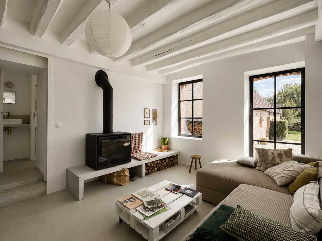 Rénovation d’une maison ancienne dans le Perche - salon