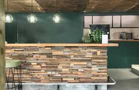 Interior design of a Caribbean restaurant