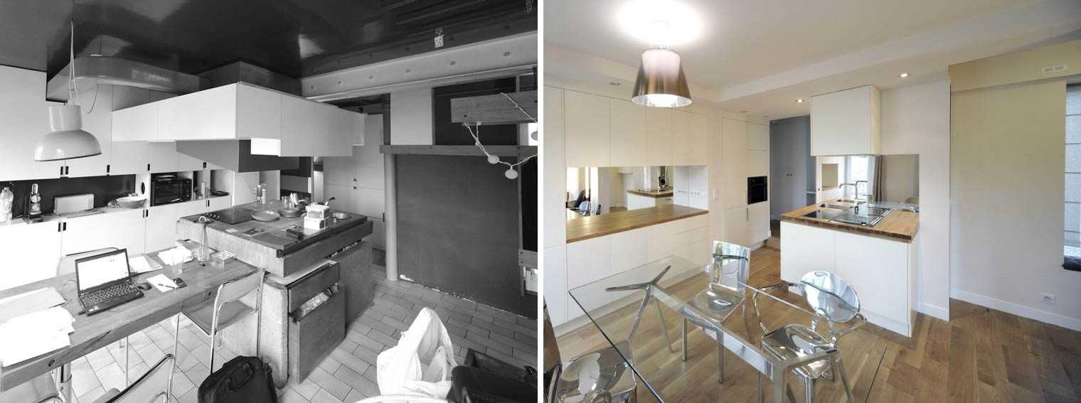 Avant - Après : Rénovation d'un appartement atypique 3 pièces 65m2
